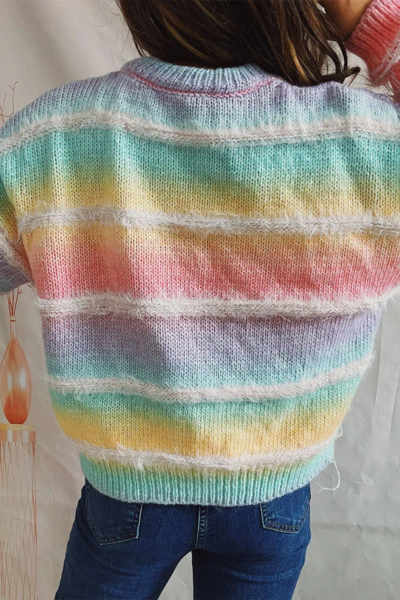 WH872 Fluffy Tie Dye Sweater