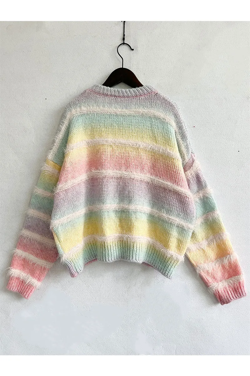WH872 Fluffy Tie Dye Sweater