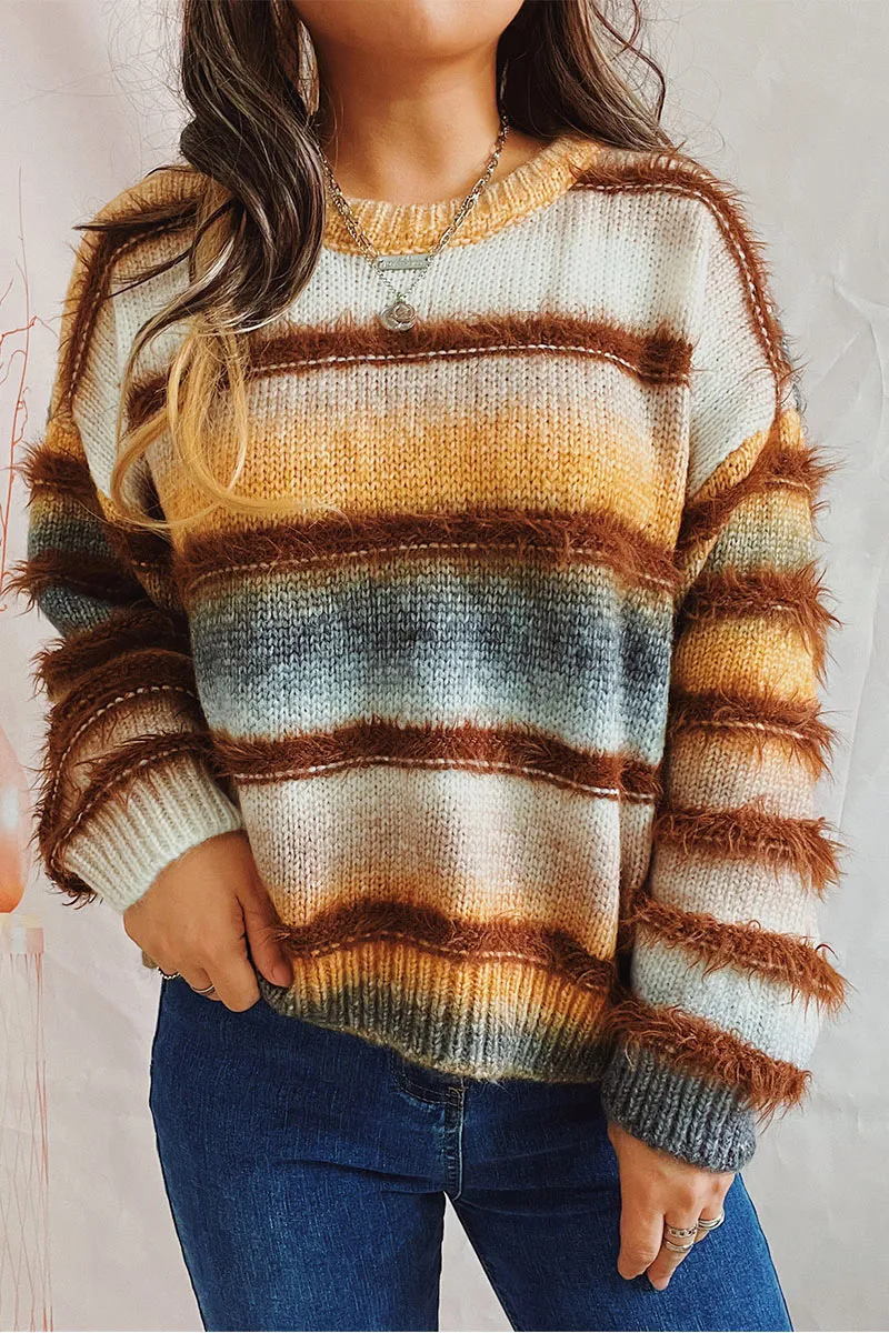 WH872 Fluffy Tie Dye Sweater