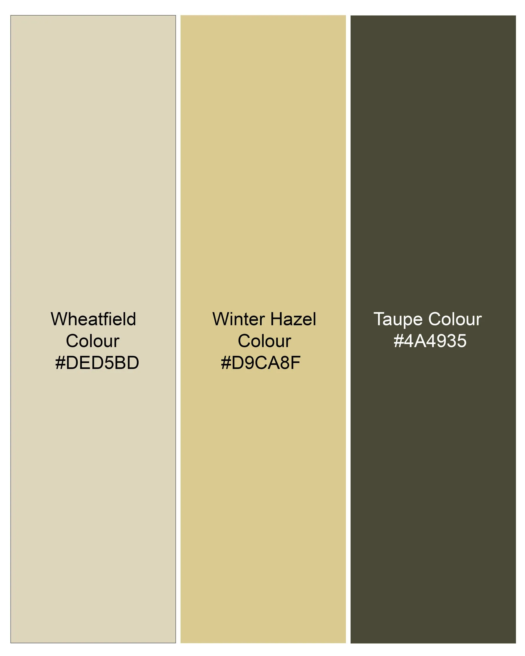 Wheatfield Cream with Taupe Green Plaid Premium Cotton with Belt Closure Designer Trench Coat