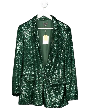 Whistles Green Sequin Single Breasted Blazer UK 12