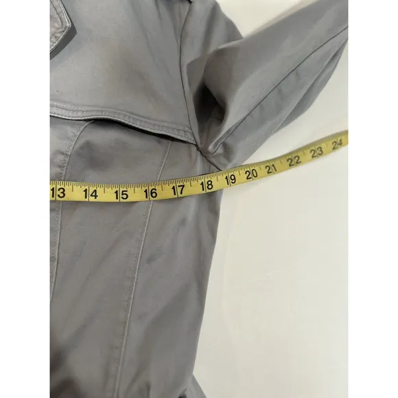 white house black market Blazer Trench Coat style size 4 small silver grey NWT