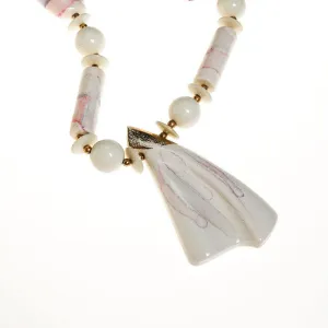 White Marble Abstract Statement Necklace