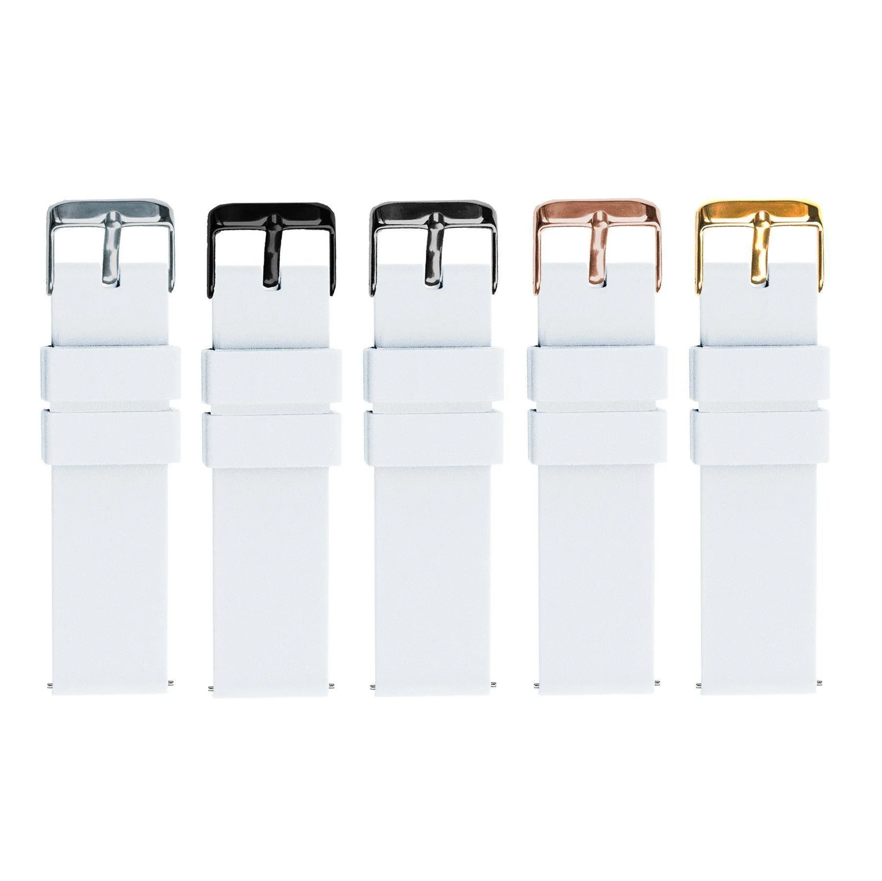 White Silicone Rubber Quick Release Watch Band