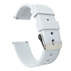 White Silicone Rubber Quick Release Watch Band