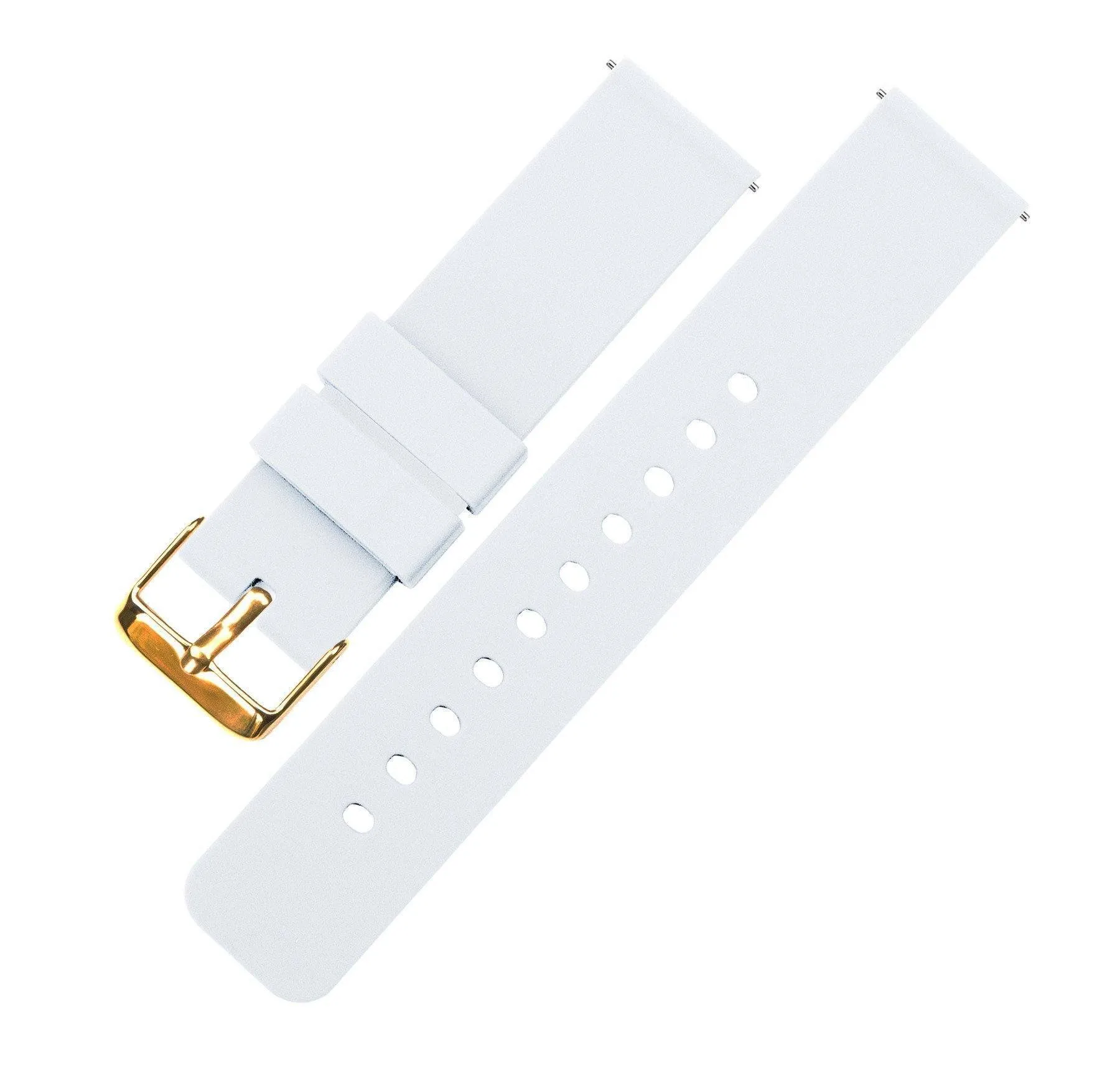 White Silicone Rubber Quick Release Watch Band