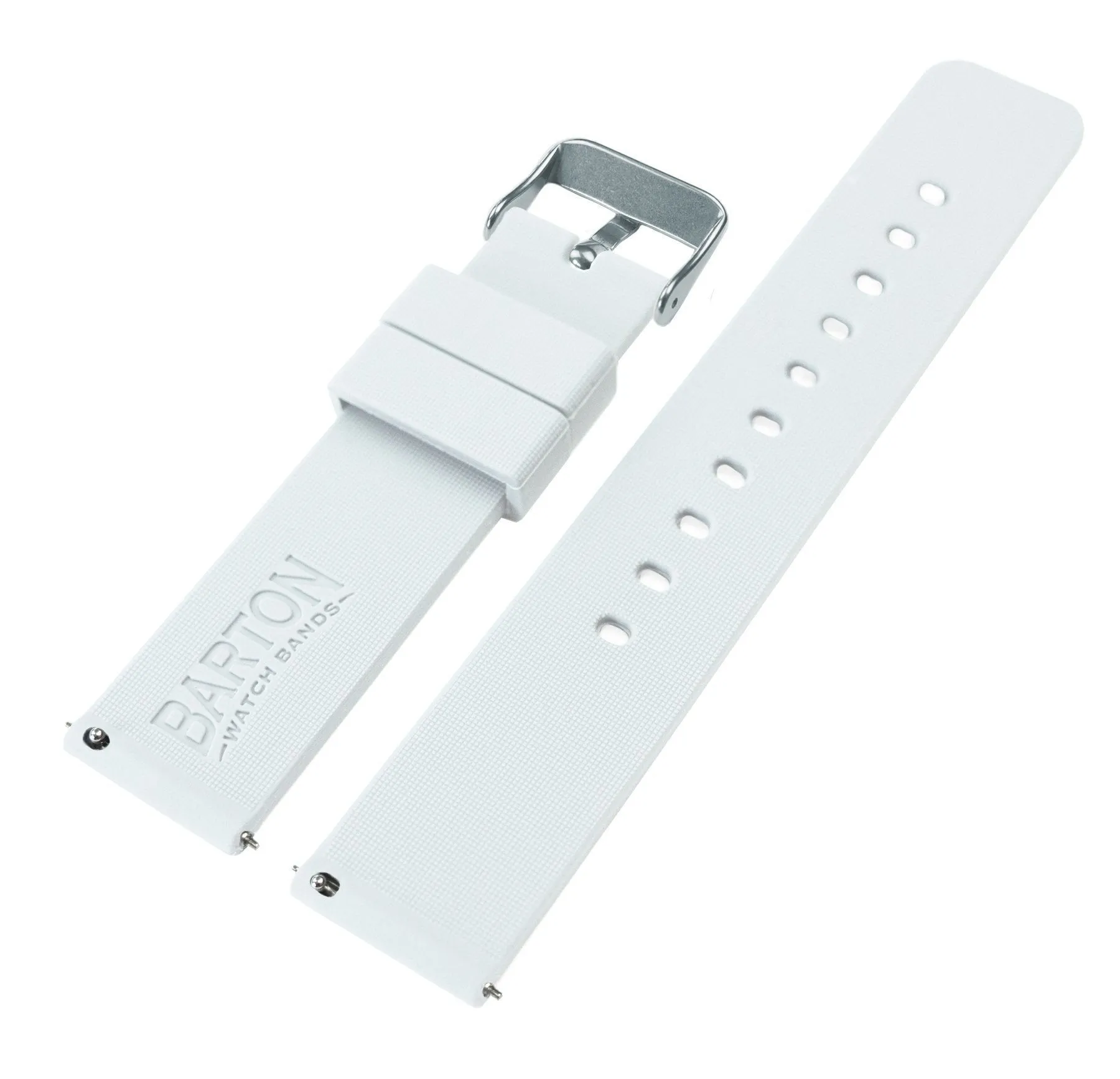 White Silicone Rubber Quick Release Watch Band