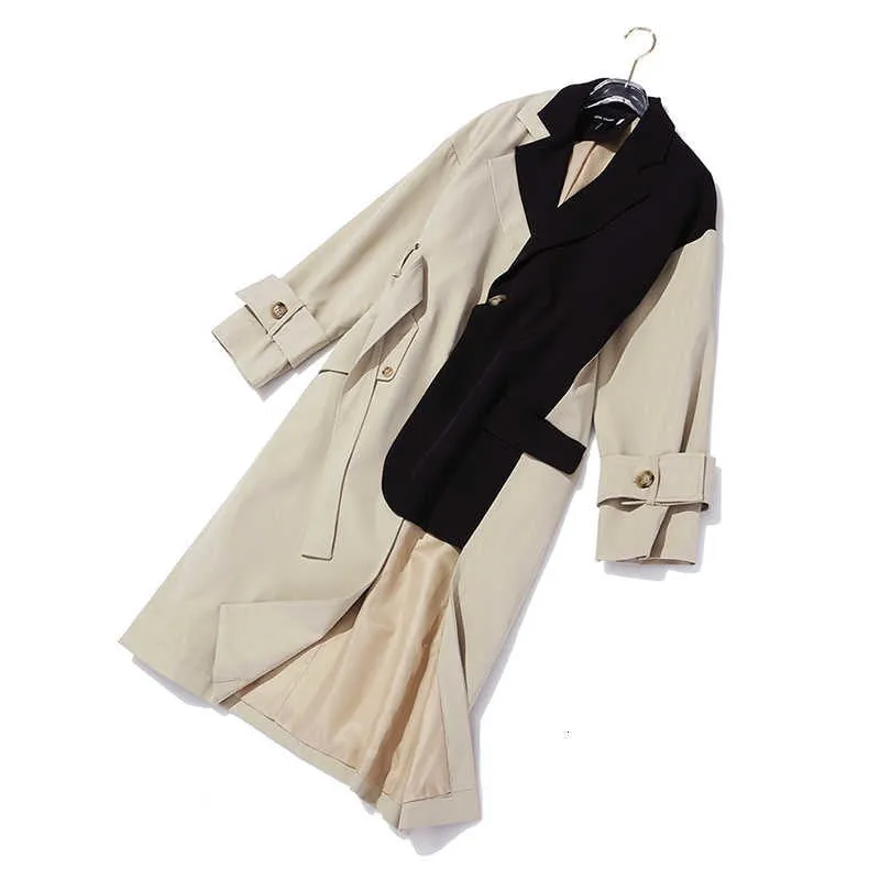 Women Khaki Asymmetrical Trench