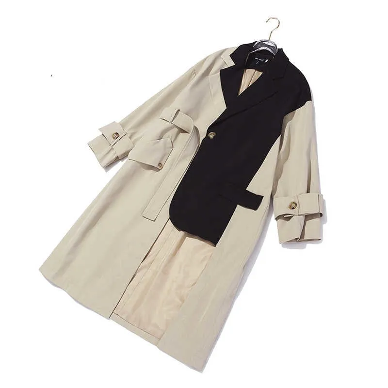 Women Khaki Asymmetrical Trench
