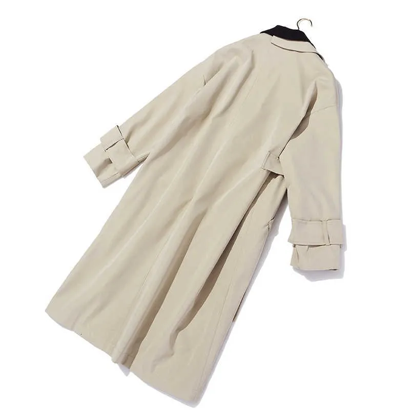 Women Khaki Asymmetrical Trench
