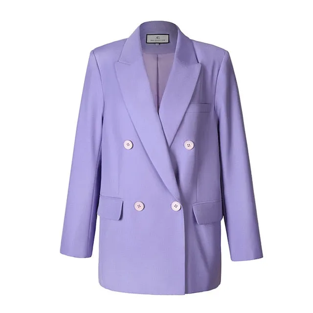 Women suit coats Violet outwear loose jackets