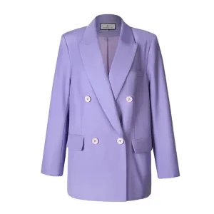 Women suit coats Violet outwear loose jackets