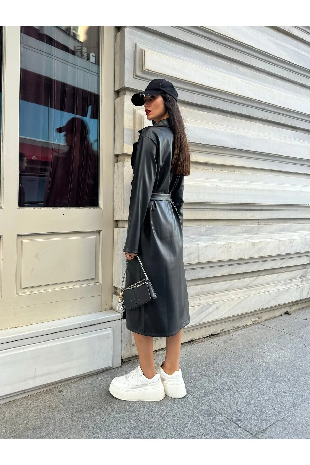 Women's Brown Double-Breasted Trench Coat