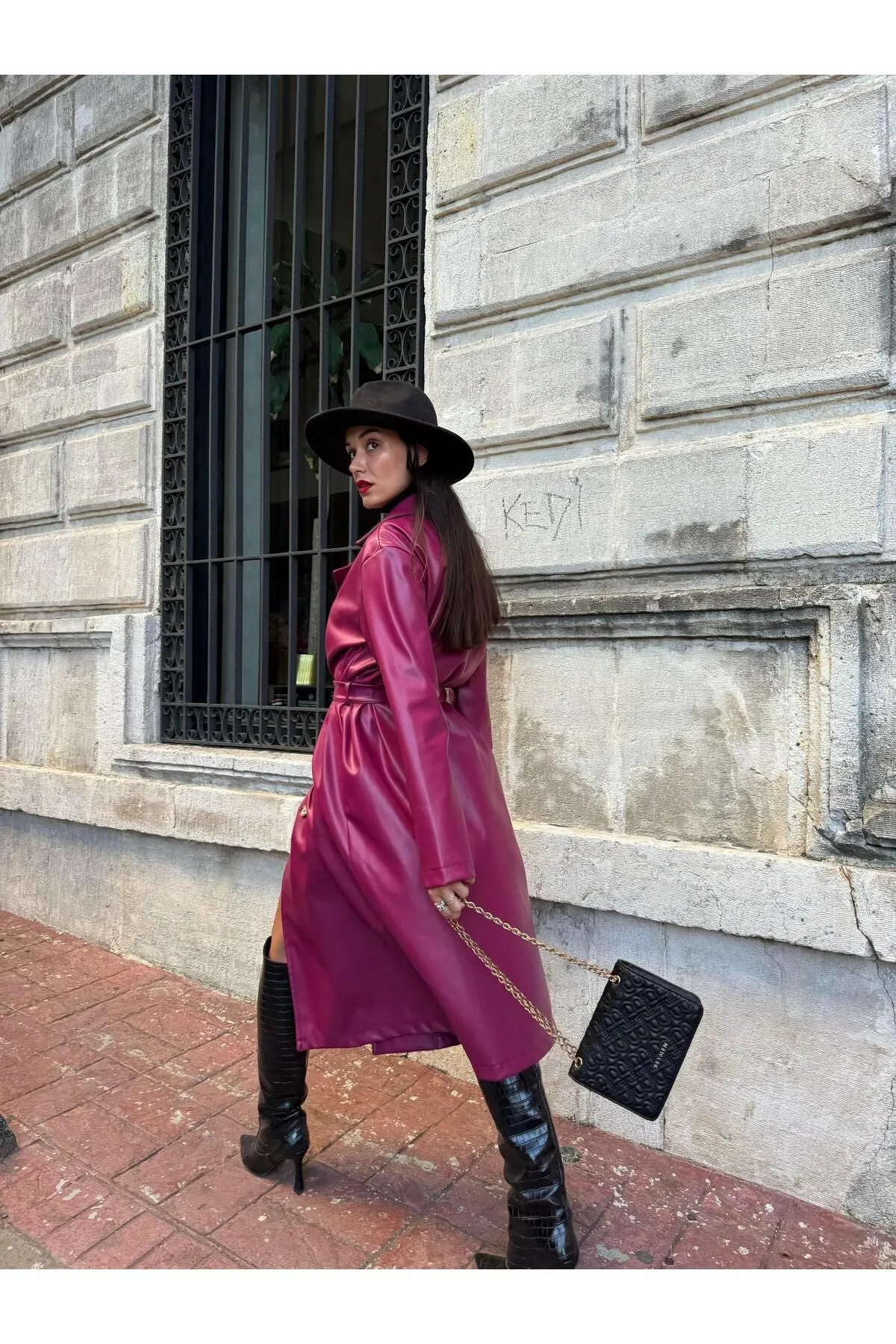 Women's Brown Double-Breasted Trench Coat