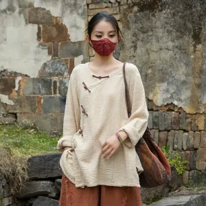 Women's Cotton Zen Meditation T-shirt Oversized Blouses