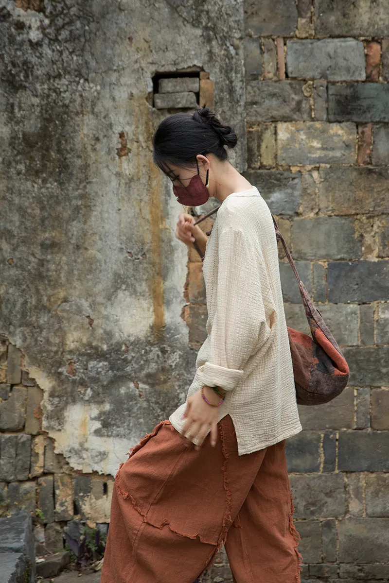 Women's Cotton Zen Meditation T-shirt Oversized Blouses