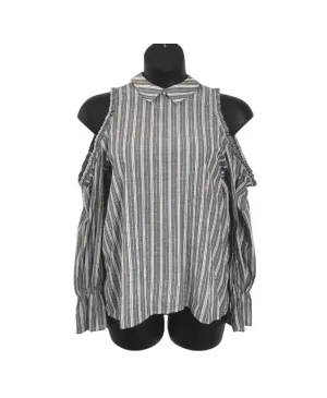 WOMENS SIZE LARGE - FOURTEENTH PLACE, Open Shoulder Boho Dress Shirt EUC B44