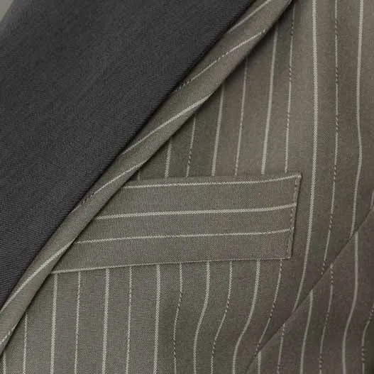 Women's Stripe Lapel Blazer Double Collar Straight Coat