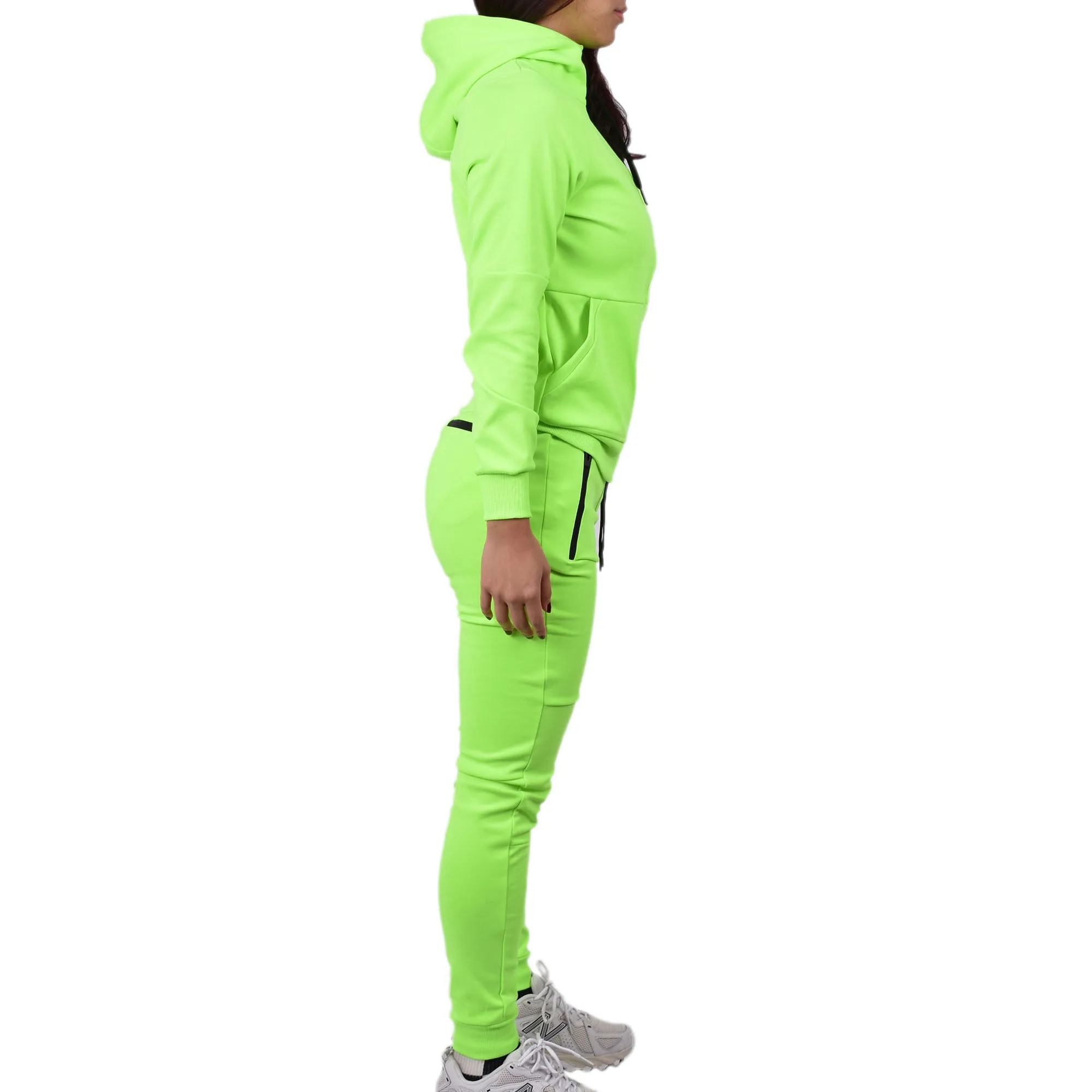 Women's Tech Fleece Tracksuit  - Neon Green