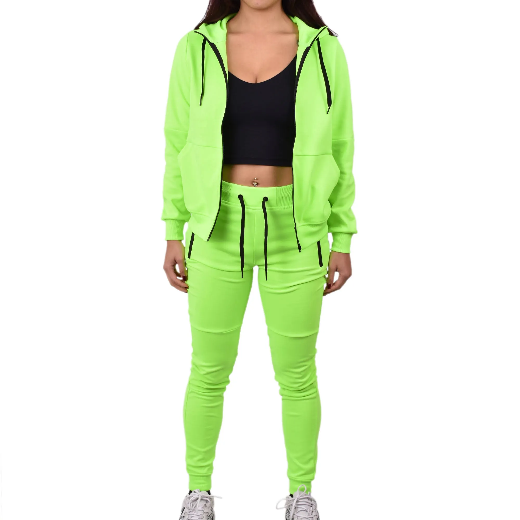 Women's Tech Fleece Tracksuit  - Neon Green