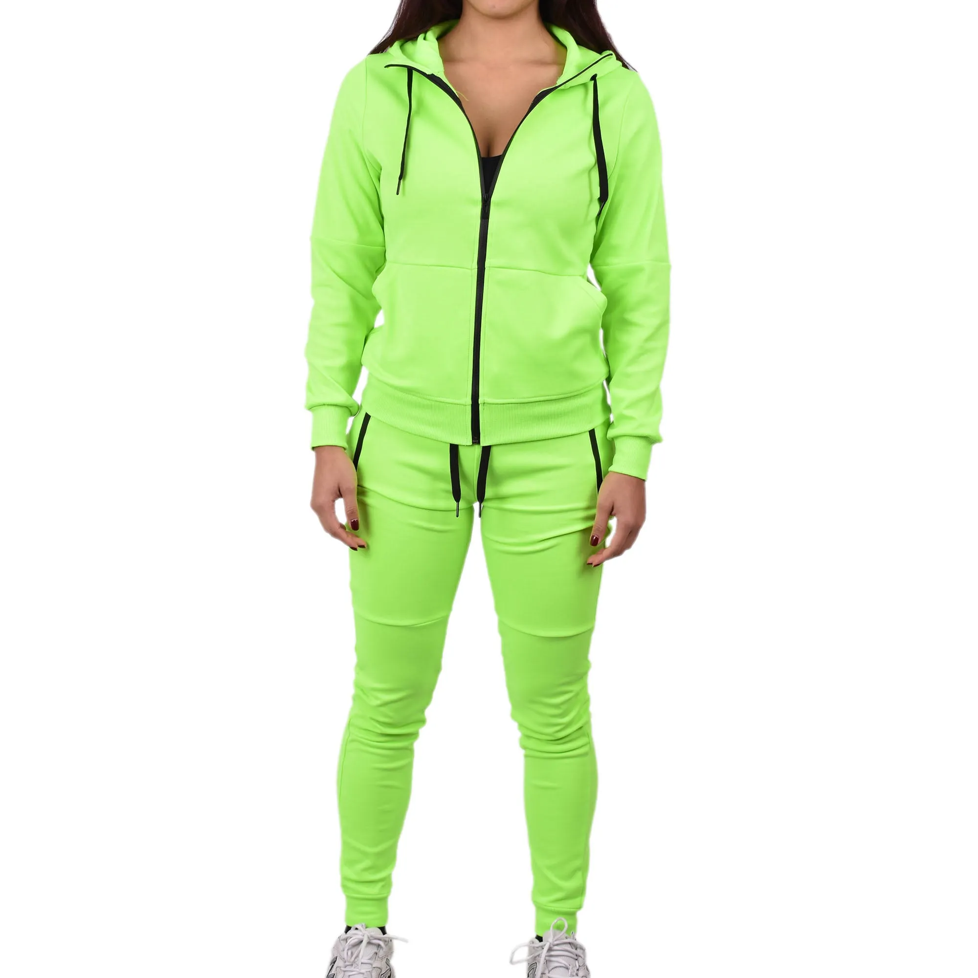 Women's Tech Fleece Tracksuit  - Neon Green