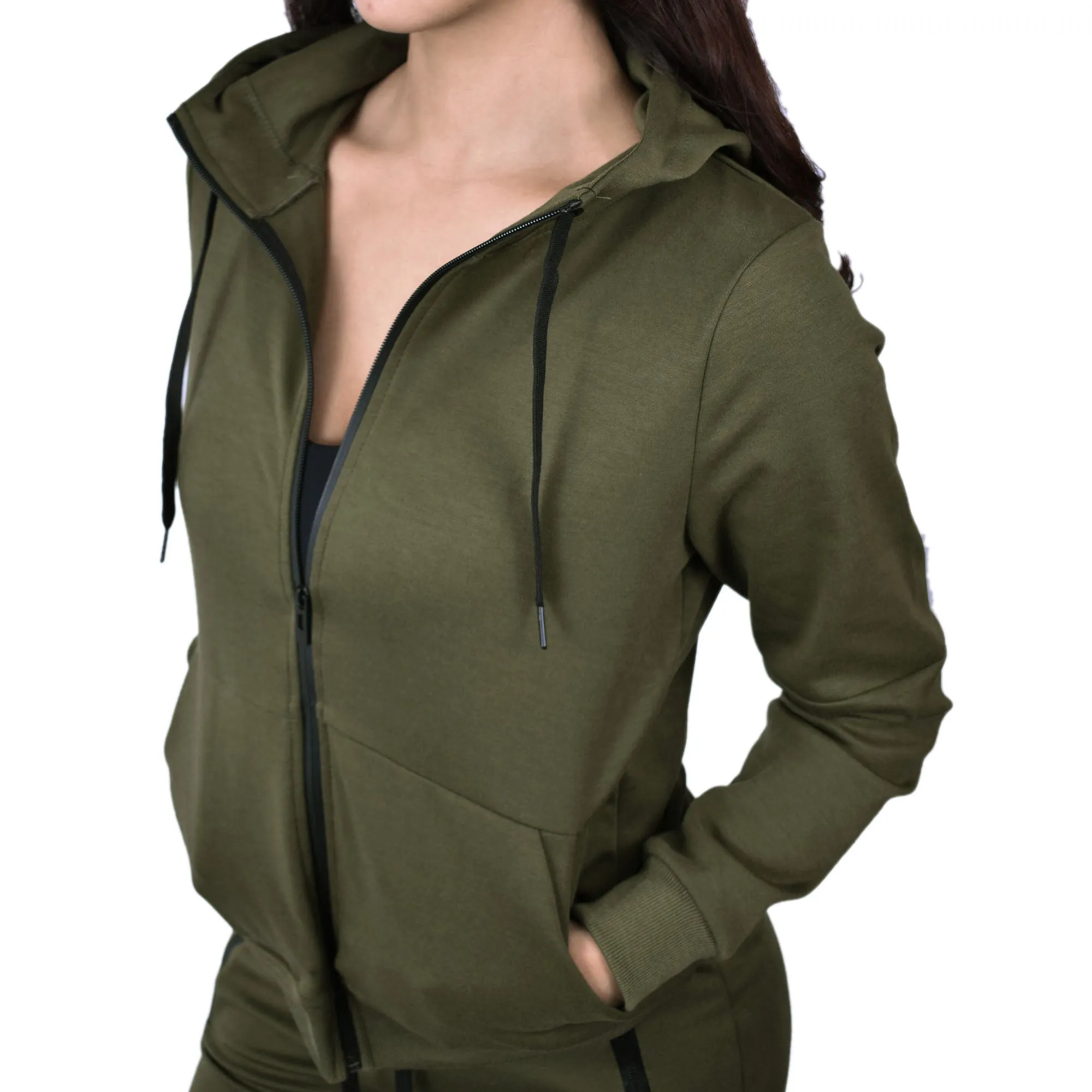 Women's Tech Fleece Tracksuit  - Olive