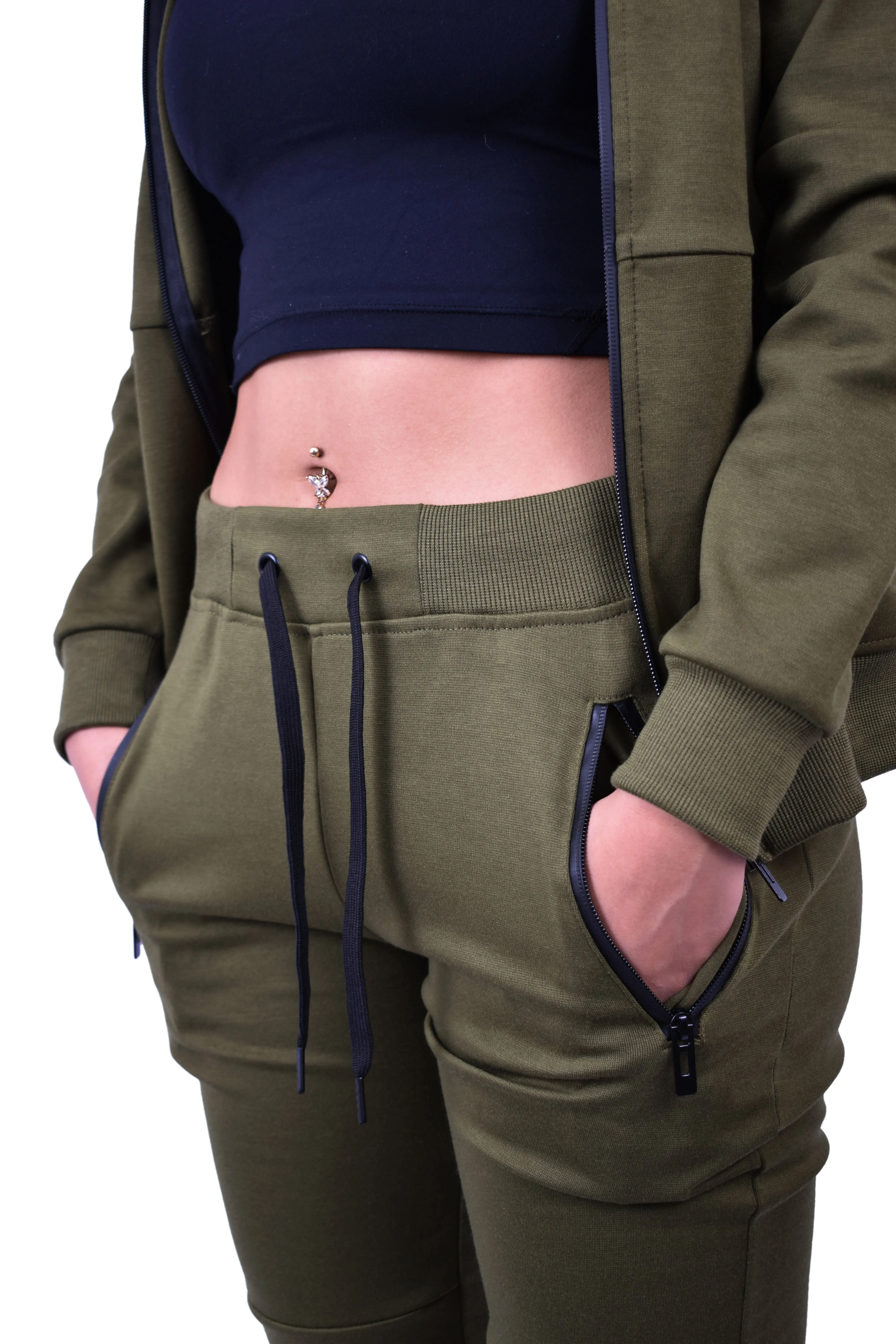 Women's Tech Fleece Tracksuit  - Olive