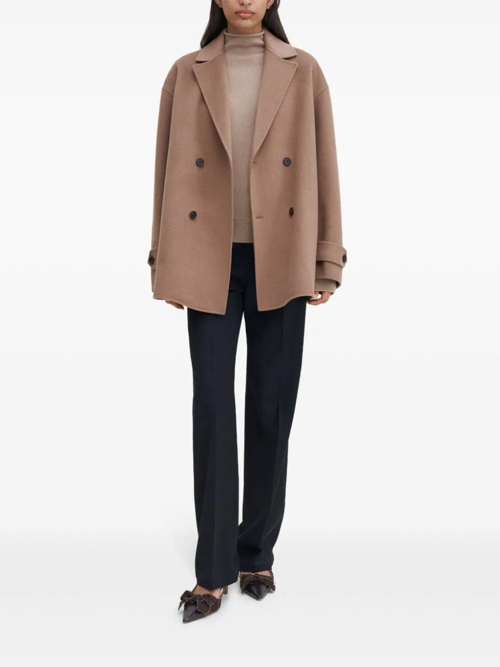 Wool double-breasted coat