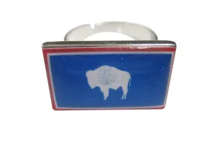 Wyoming State Flag Adjustable Size Fashion Ring