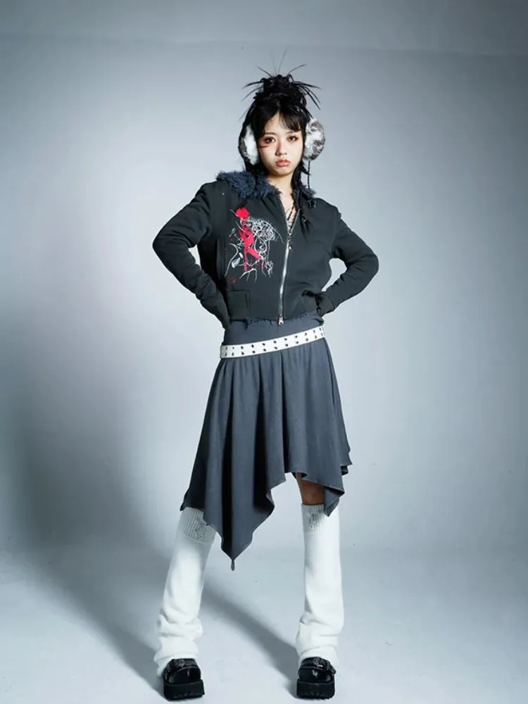 Y2K Asymmetric Mini Skirt