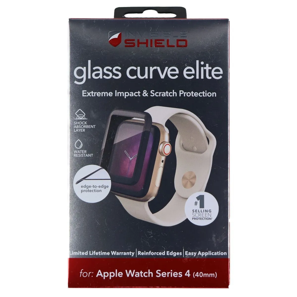 ZAGG Glass Curve Elite Screen Protector for Apple Watch Series 4 (40mm)