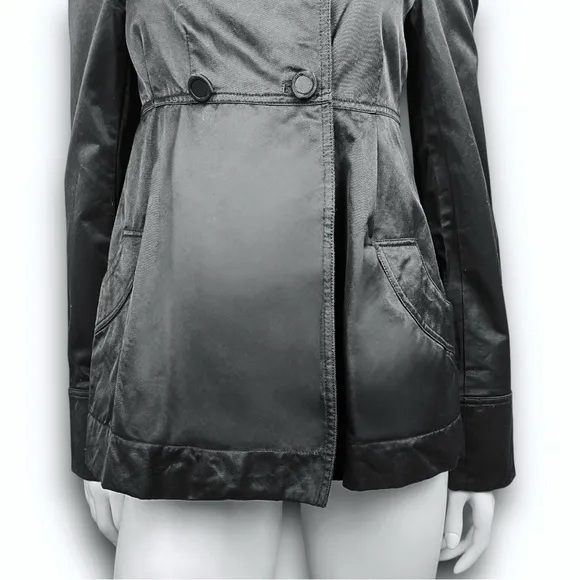 ZARA Y2k Vintage Ruffle Trim Double Breasted Blazer Jacket Office Siren Coquette